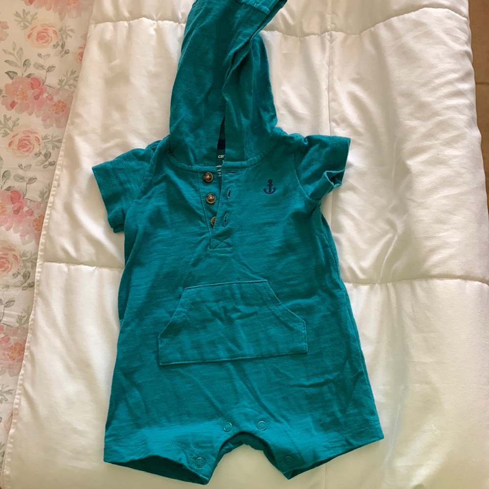 Carters hooded aqua blue baby boy 3 months